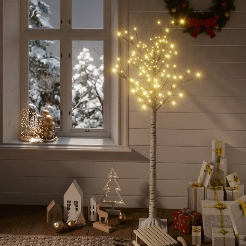 foto del prodotto vidaxl albero natale 140 led 1,5 m salice bianco caldo interno esterno