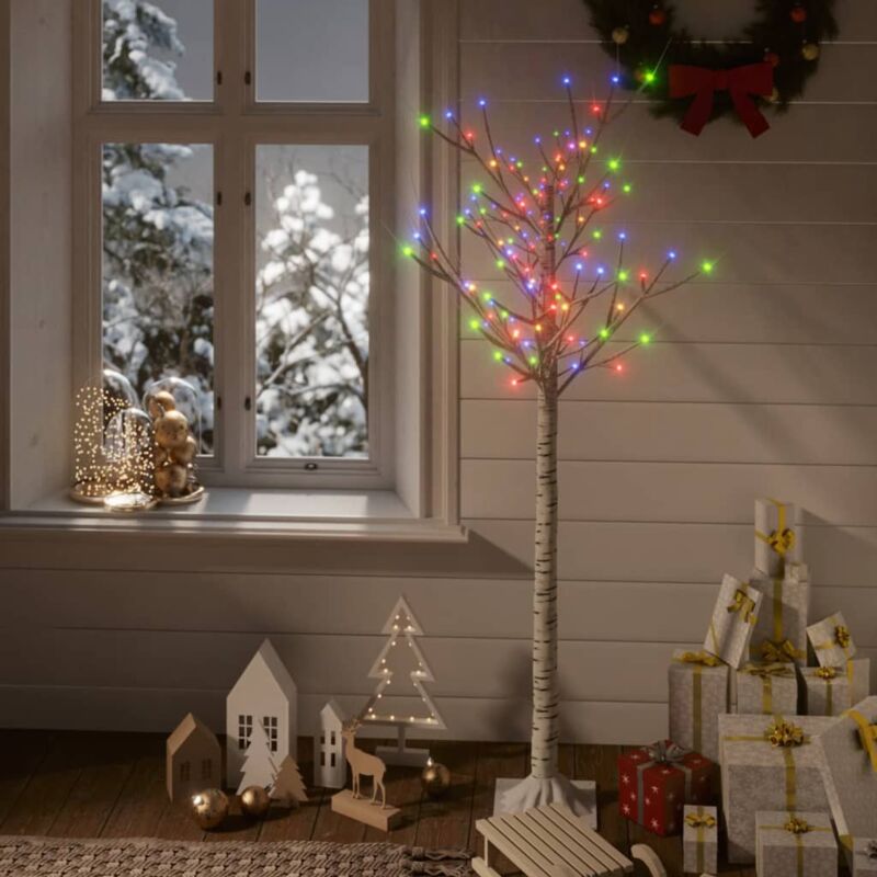 foto del prodotto vidaxl albero natale 140 led 1,5 m salice colorato interno esterno