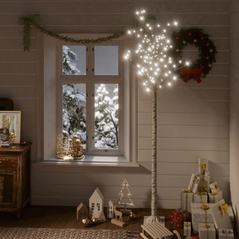 foto del prodotto vidaxl albero natale 200 led 2,2m salice bianco freddo interno esterno