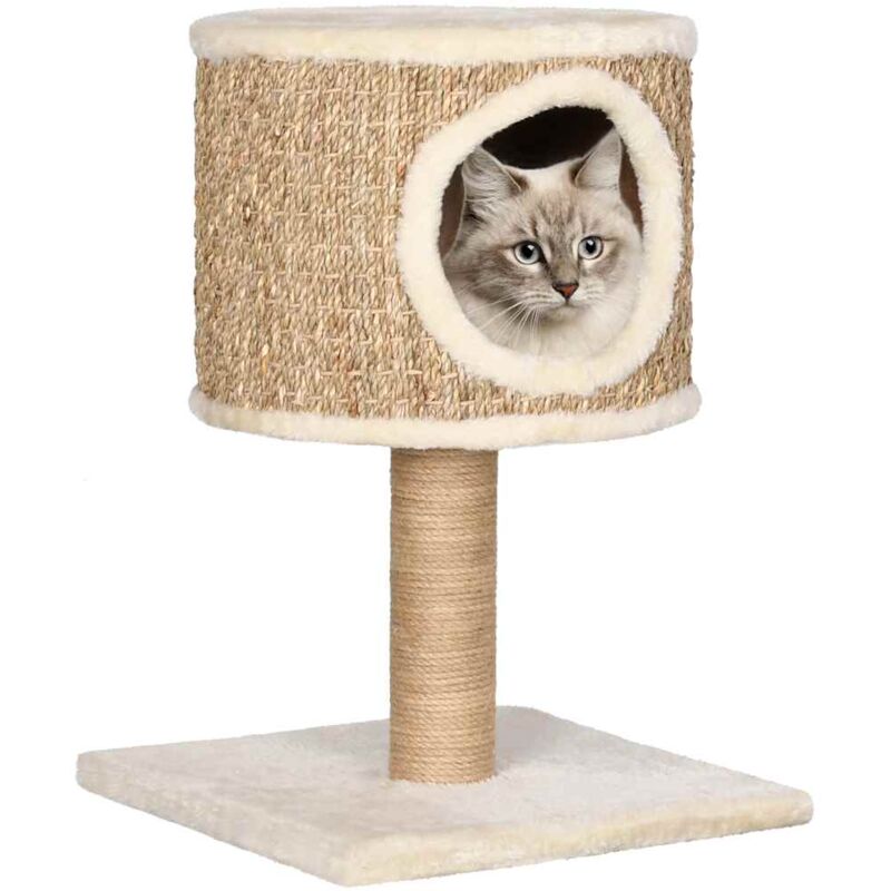 foto del prodotto vidaxl albero per gatti con casetta e palo tiragraffi 52 cm in giunco