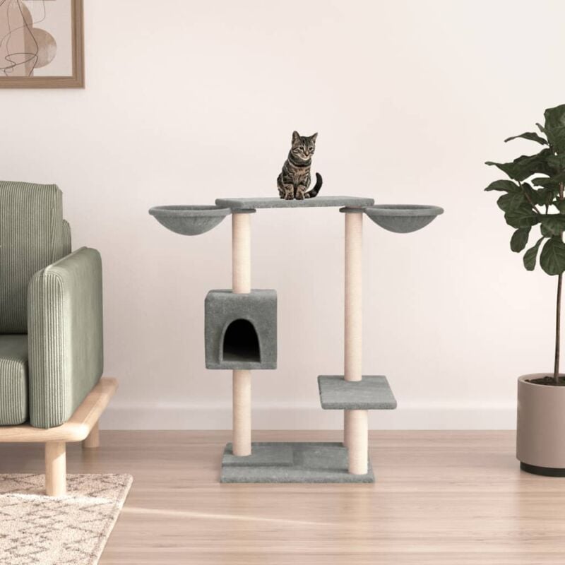 immagine 0 del prodotto vidaxl albero per gatti con tiragraffi grigio chiaro 82 cm