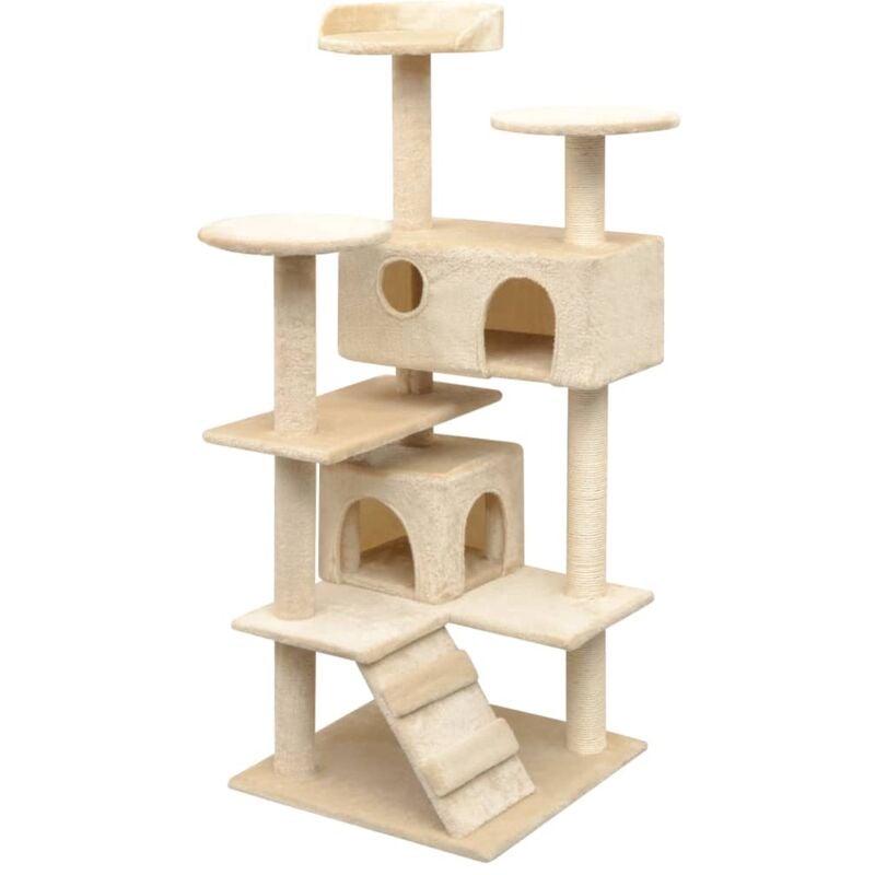 foto del prodotto vidaxl albero per gatti con tiragraffi in sisal 125 cm beige