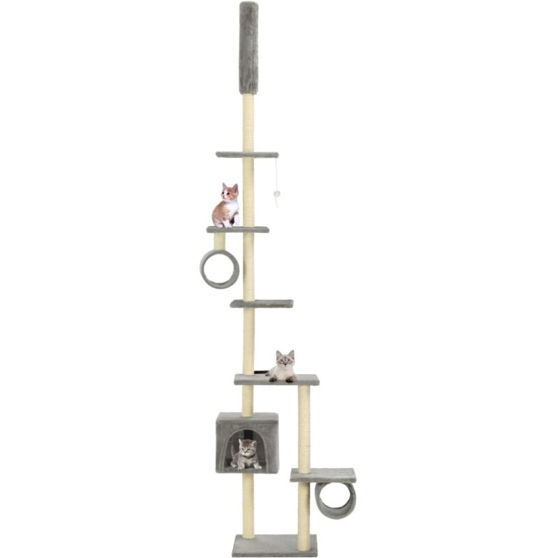 foto del prodotto vidaxl albero per gatti con tiragraffi in sisal 203 cm grigio