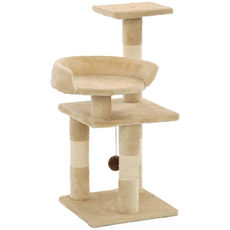 foto del prodotto vidaxl albero per gatti con tiragraffi in sisal 65 cm beige