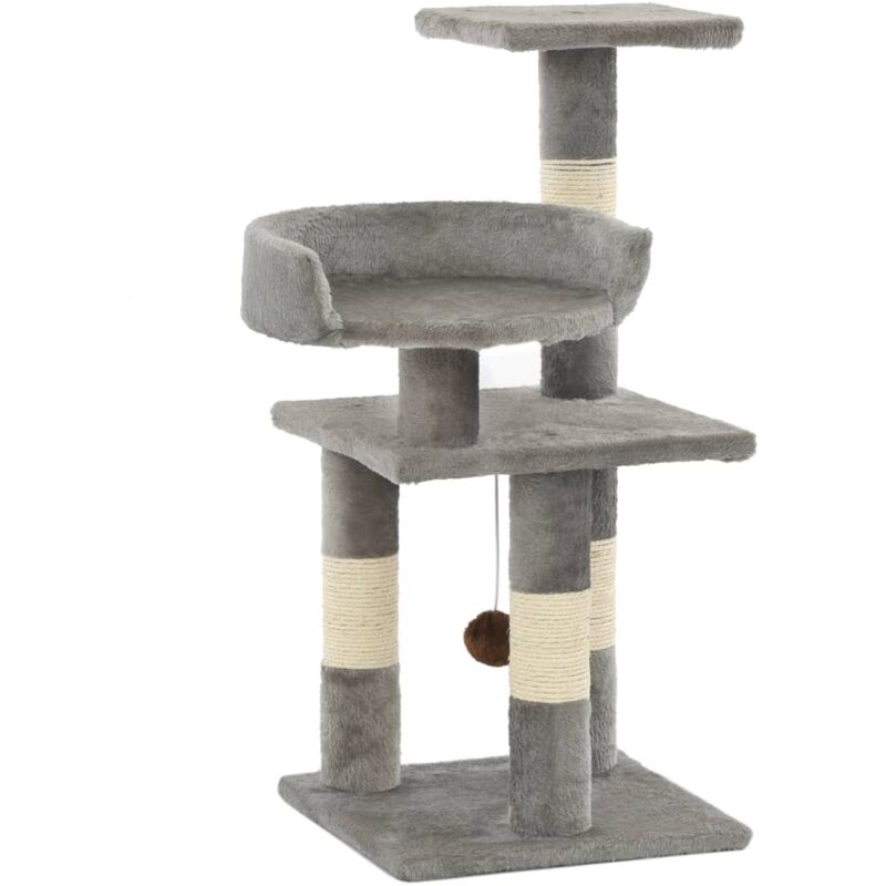 foto del prodotto vidaxl albero per gatti con tiragraffi in sisal 65 cm con area relax vari colori colore grigio