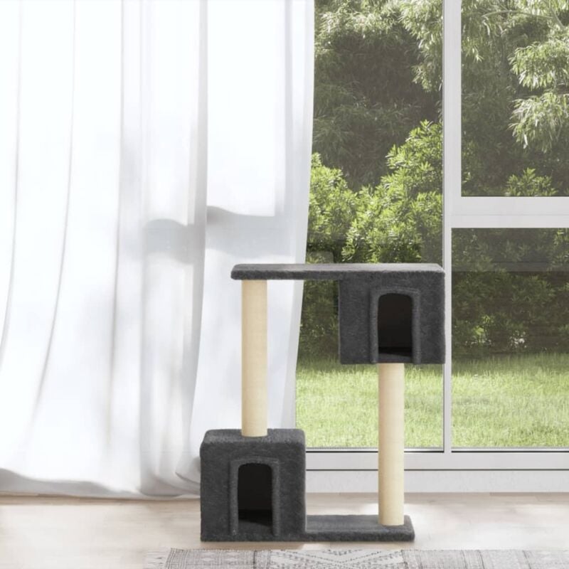 foto del prodotto vidaxl albero per gatti con tiragraffi in sisal altezza 60 cm vari colori colore grigio scuro