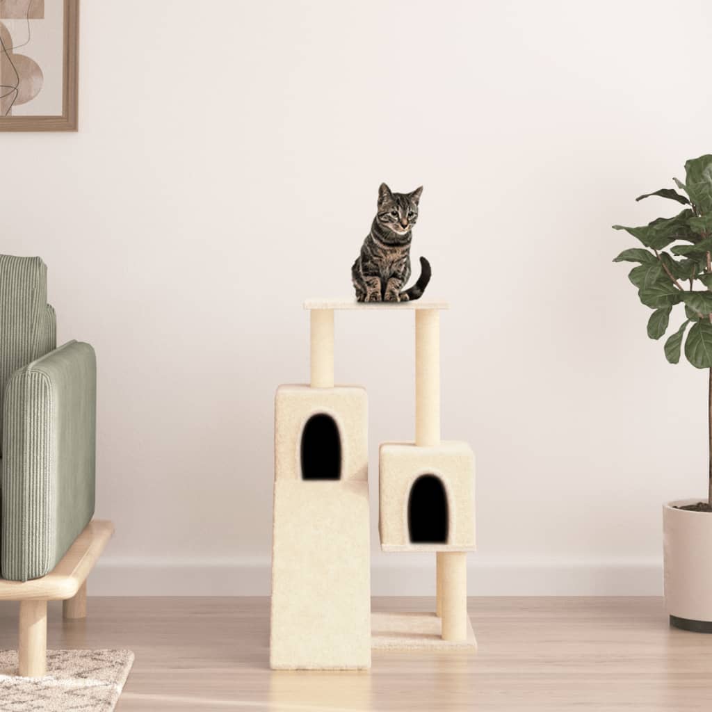 foto del prodotto vidaxl albero per gatti con tiragraffi in sisal crema 82 cm