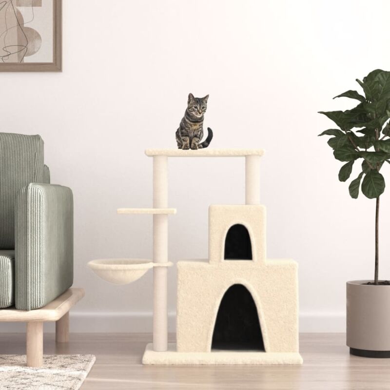 foto del prodotto vidaxl albero per gatti con tiragraffi in sisal crema 83 cm