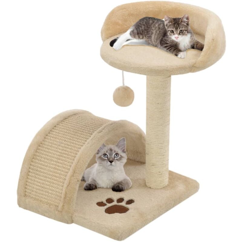 foto del prodotto vidaxl albero per gatti tiragraffi in sisal h 40 cm zona relax animali vari colori colore beige