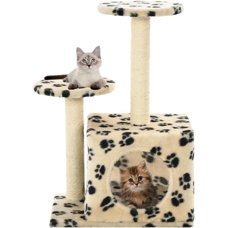 foto del prodotto vidaxl albero per gatti tiragraffi in sisal h 60 cm zona relax animali vari colori colore beige con zampe