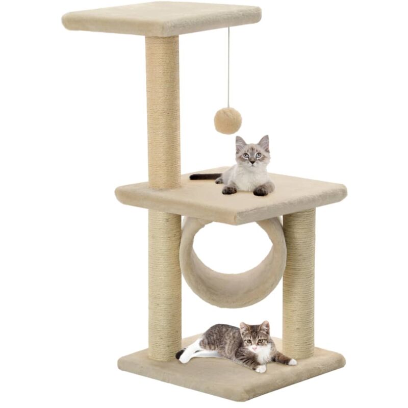 foto del prodotto vidaxl albero per gatti tiragraffi in sisal h 65 cm zona relax animali vari colori colore beige