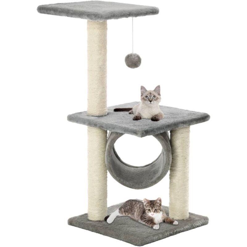 foto del prodotto vidaxl albero per gatti tiragraffi in sisal h 65 cm zona relax animali vari colori colore grigio