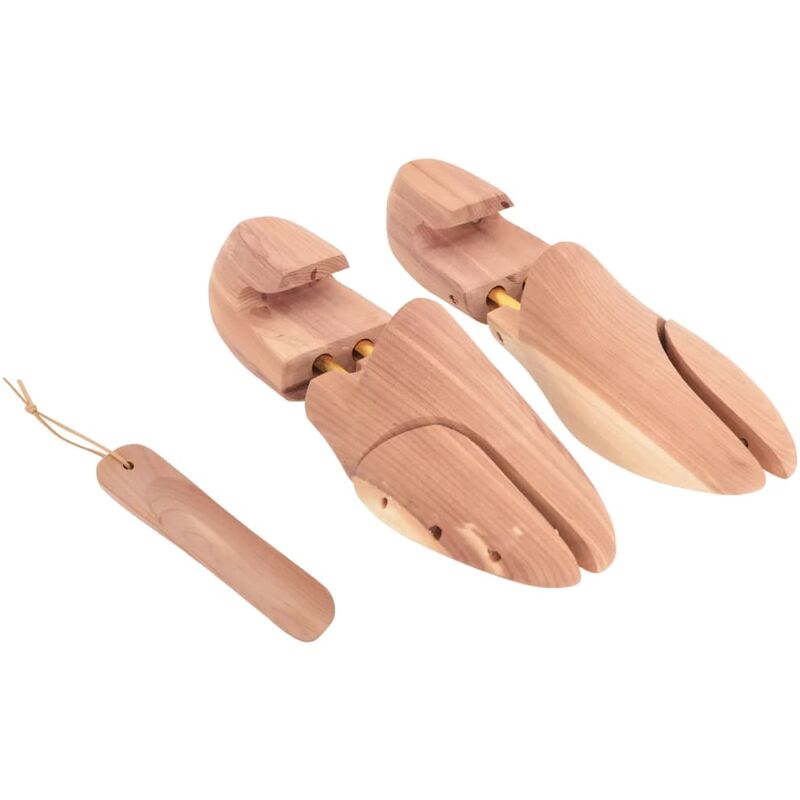foto del prodotto vidaxl allarga scarpe con calzascarpe eu 44 45 legno massello cedro