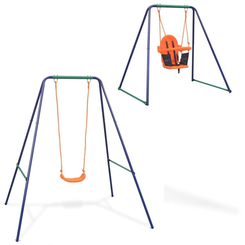foto del prodotto vidaxl altalena singola e altalena da bimbi 2 in 1 arancione