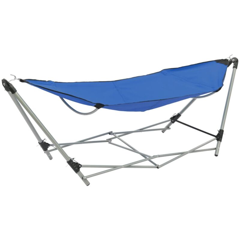 foto del prodotto vidaxl amaca con supporto pieghevole blu 550600