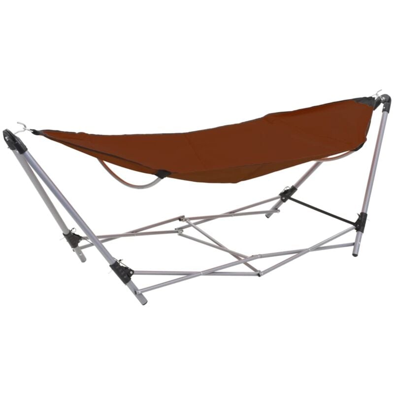 foto del prodotto vidaxl amaca con supporto pieghevole marrone