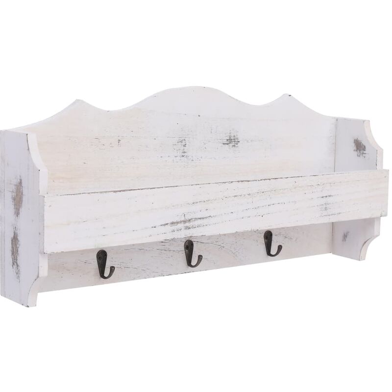 foto del prodotto vidaxl appendiabiti a muro bianco 50x10x23 cm in legno