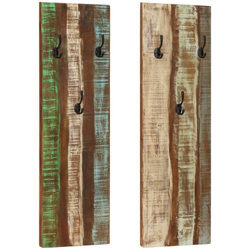 foto del prodotto vidaxl appendiabiti a parete 2pz 36x3x110cm legno massello di recupero