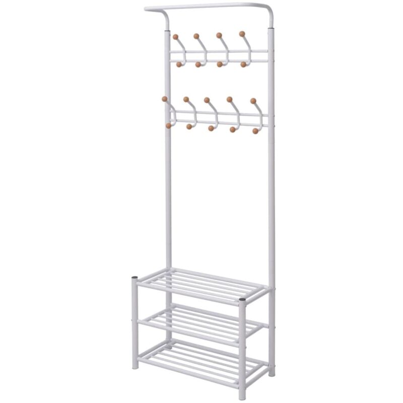 foto del prodotto vidaxl appendiabiti con deposito per scarpe 68x32x182.5 cm vari colori colore bianco