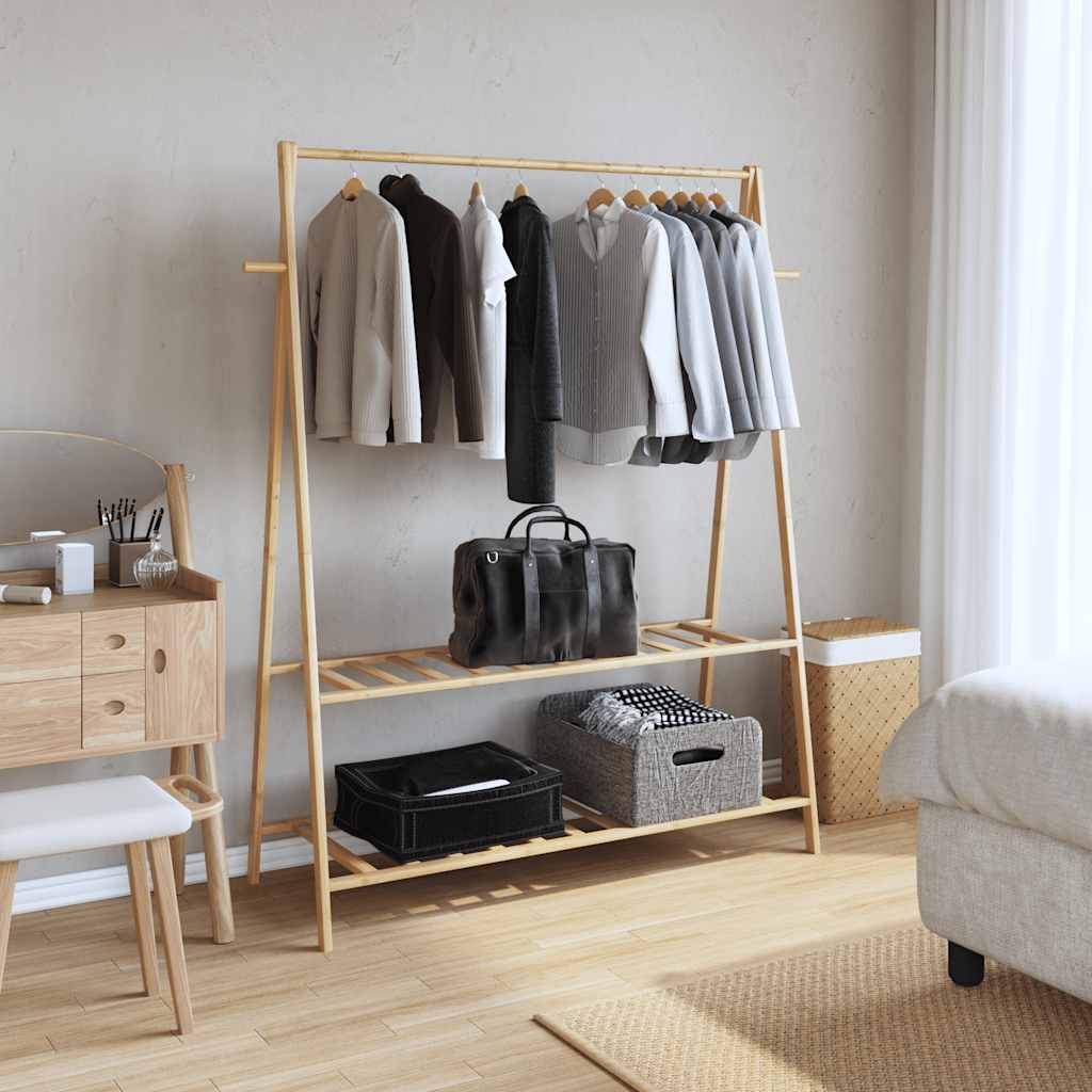 foto del prodotto vidaxl appendiabiti con ripiani 132x45,5x150,5 cm in bamb 
