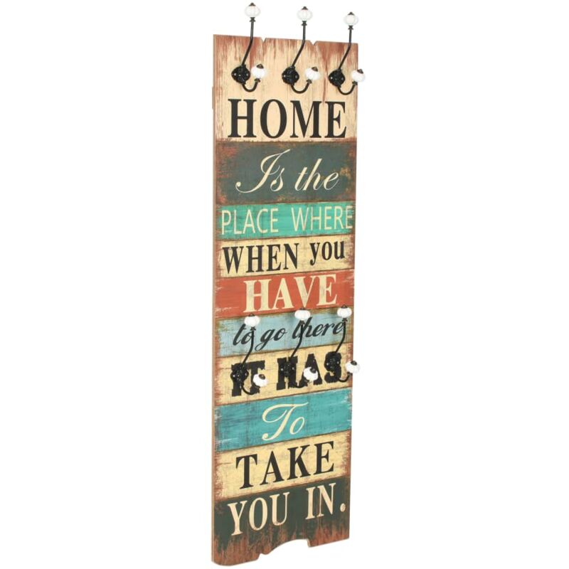 foto del prodotto vidaxl appendiabiti da parete con 6 ganci 120x40 cm multicolore vari modelli modelli homeis