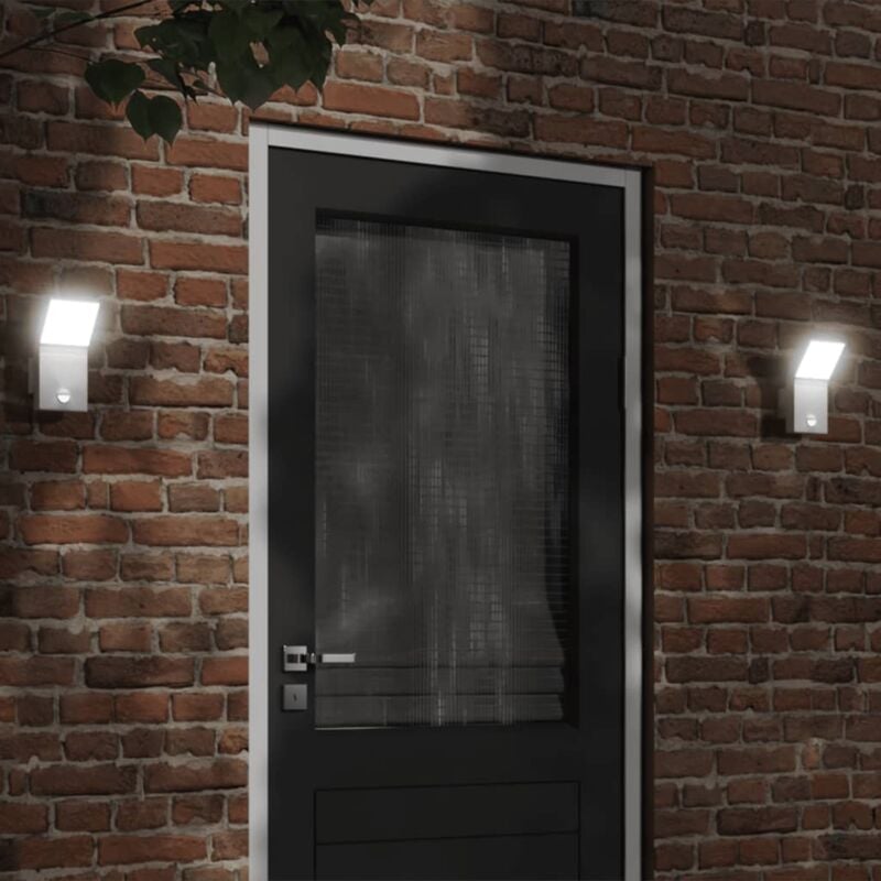 foto del prodotto vidaxl applique con led e sensore bianca in alluminio pressofuso