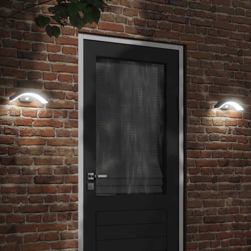 foto del prodotto vidaxl applique con led e sensore nera in alluminio pressofuso