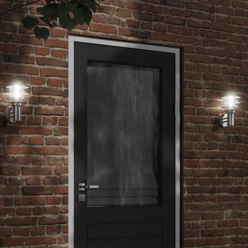 foto del prodotto vidaxl applique da esterno 2 pz argento in acciaio inossidabile