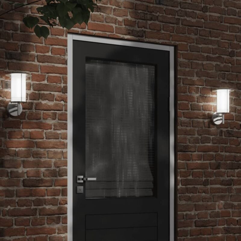 foto del prodotto vidaxl applique da esterno 2 pz argento in acciaio inossidabile