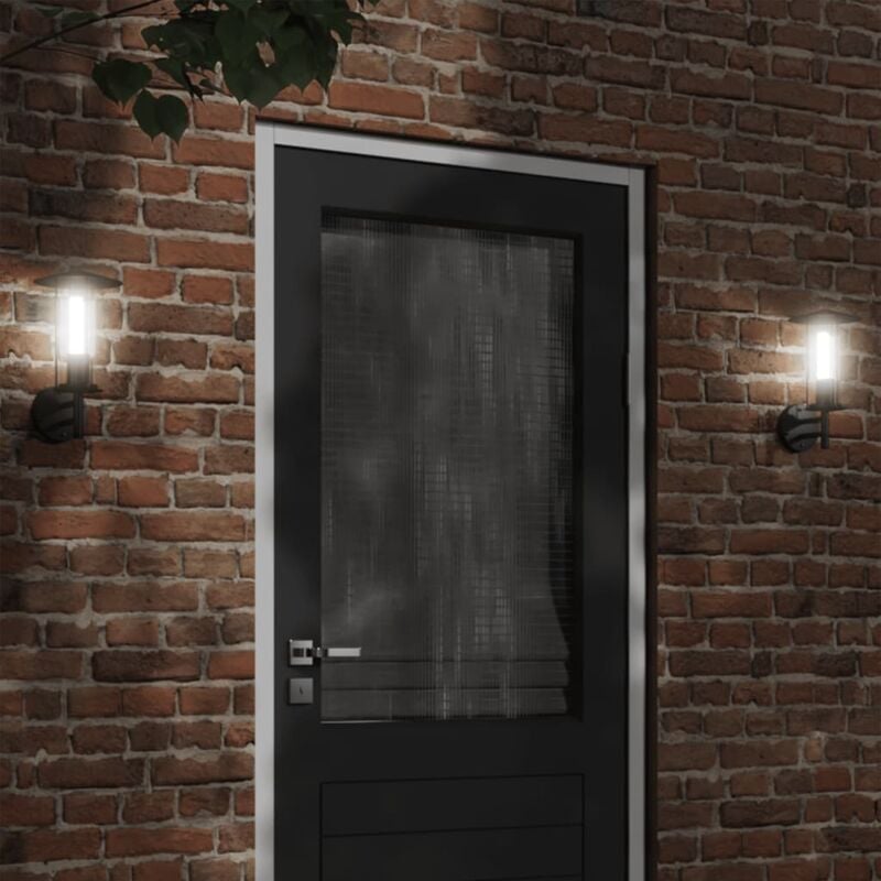 foto del prodotto vidaxl applique da esterno 2 pz nere in acciaio inossidabile 342835