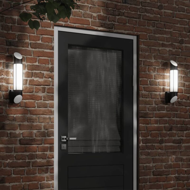 foto del prodotto vidaxl applique da esterno 2 pz nere in acciaio inossidabile