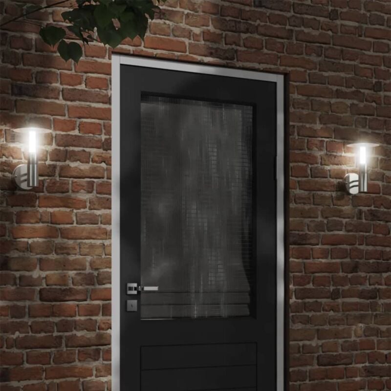 foto del prodotto vidaxl applique da esterno argento in acciaio inossidabile