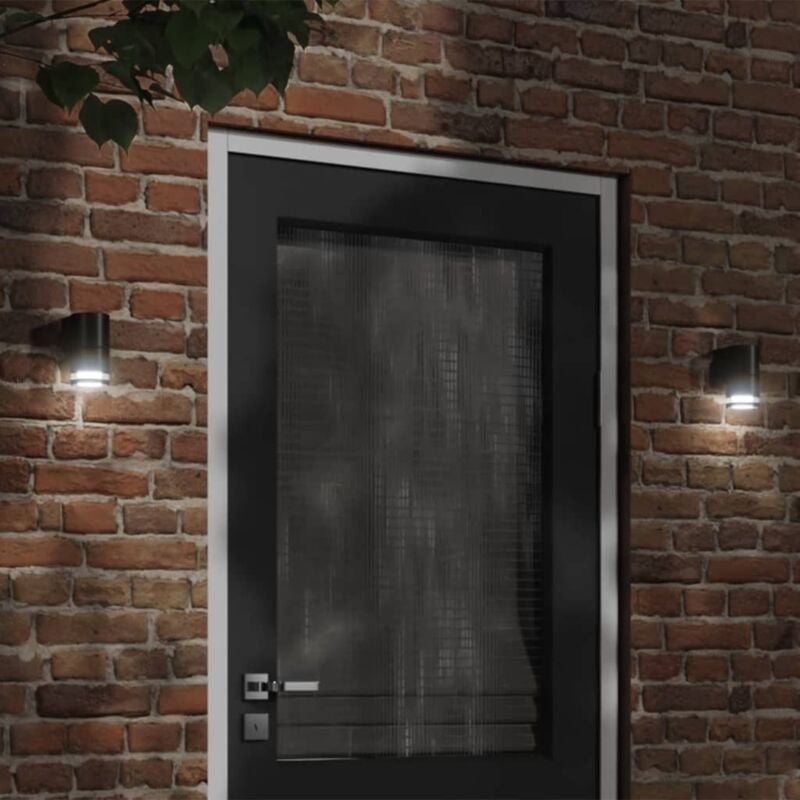 foto del prodotto vidaxl applique da parete per esterni 2 pz nere alluminio pressofuso