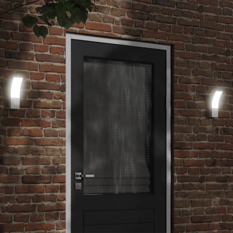 foto del prodotto vidaxl applique per esterni con led 2 pz bianche alluminio pressofuso