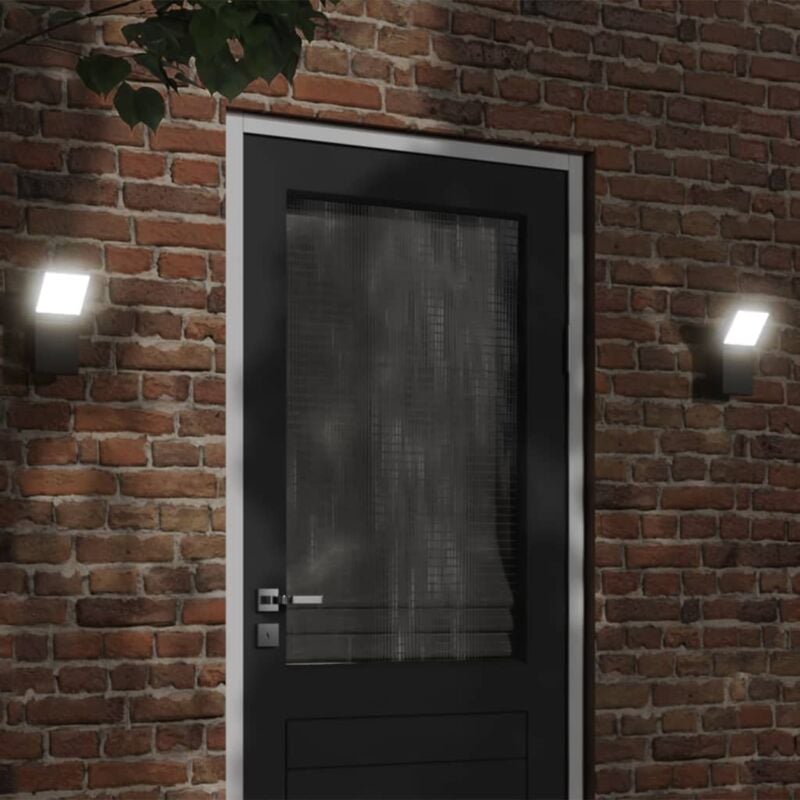 foto del prodotto vidaxl applique per esterni con led 2 pz nere alluminio pressofuso