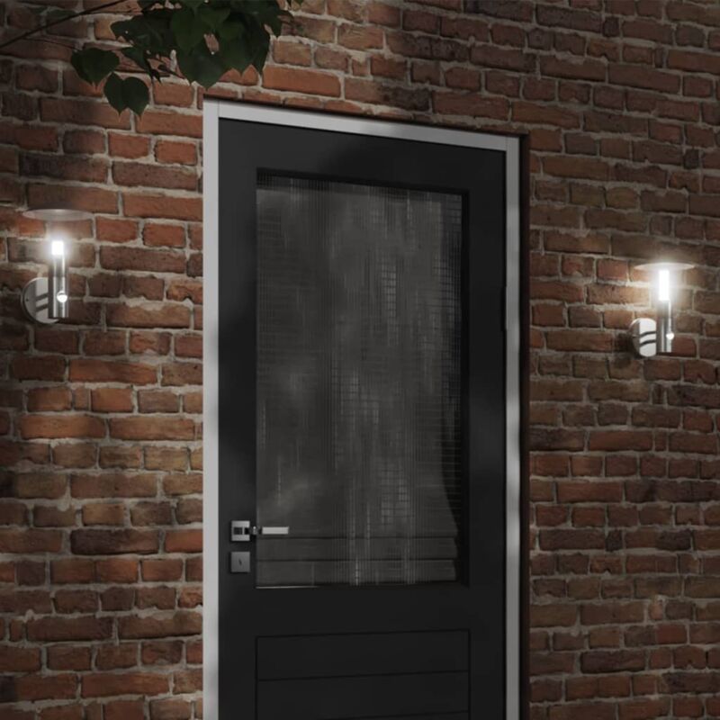 foto del prodotto vidaxl applique per esterno con sensore 2 pz argento in acciaio inox