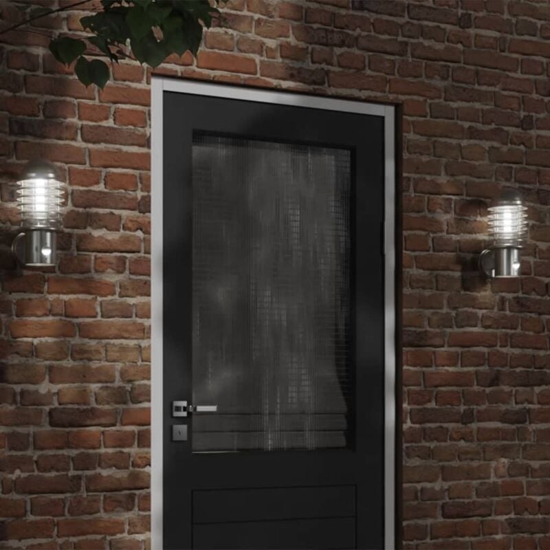 foto del prodotto vidaxl applique per esterno con sensore 2 pz argento in acciaio inox