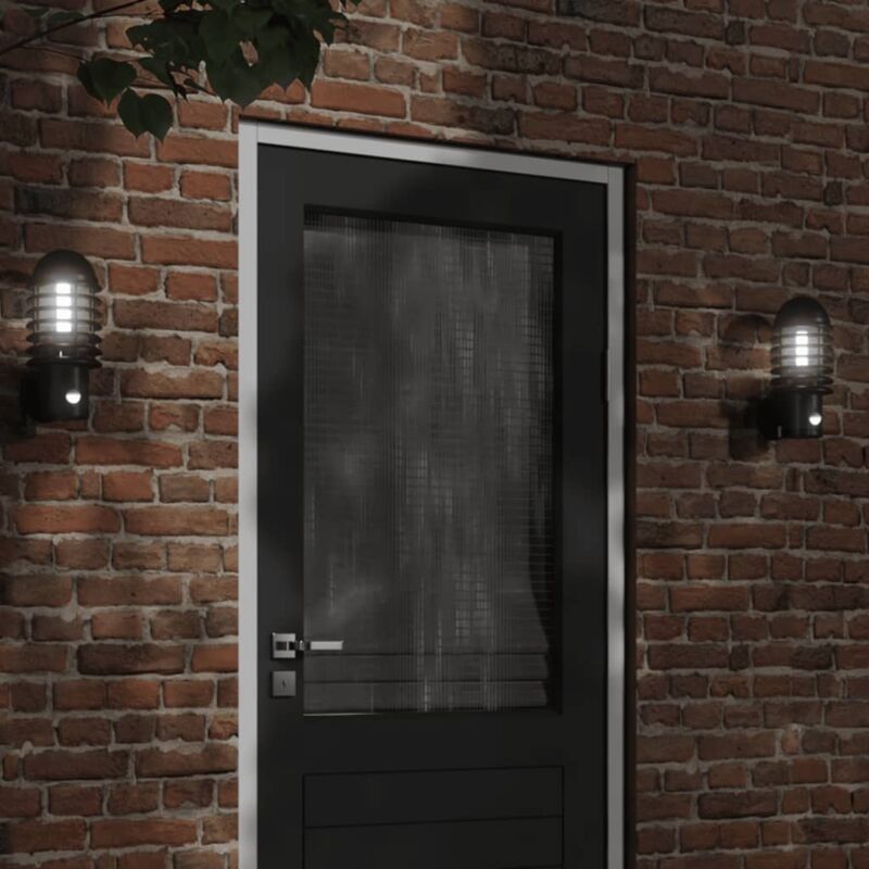 foto del prodotto vidaxl applique per esterno con sensore 2 pz nere in acciaio inox 416394