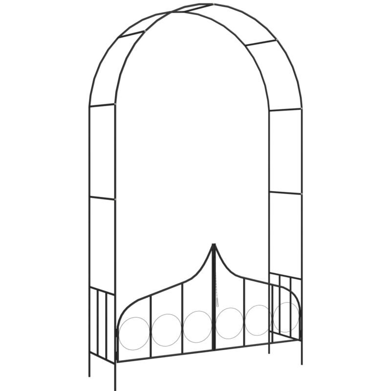 foto del prodotto vidaxl arco da giardino con porta nero 138x40x238 cm in ferro