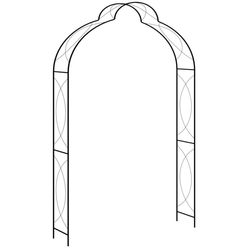 foto del prodotto vidaxl arco da giardino nero 150x34x240 cm in ferro