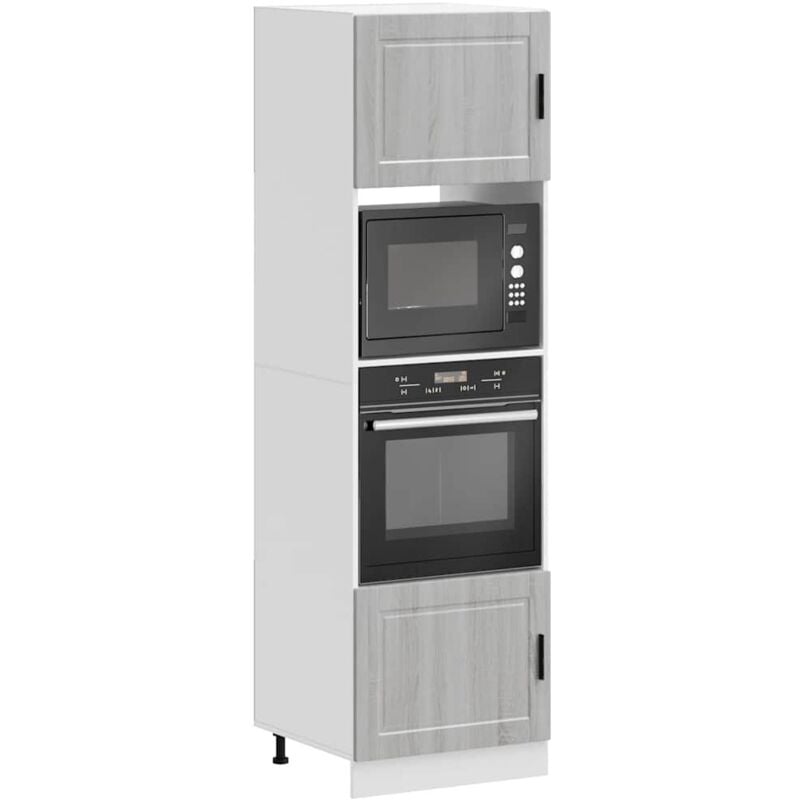 foto del prodotto vidaxl armadi forno 2 pz porto grigio sonoma in legno multistrato