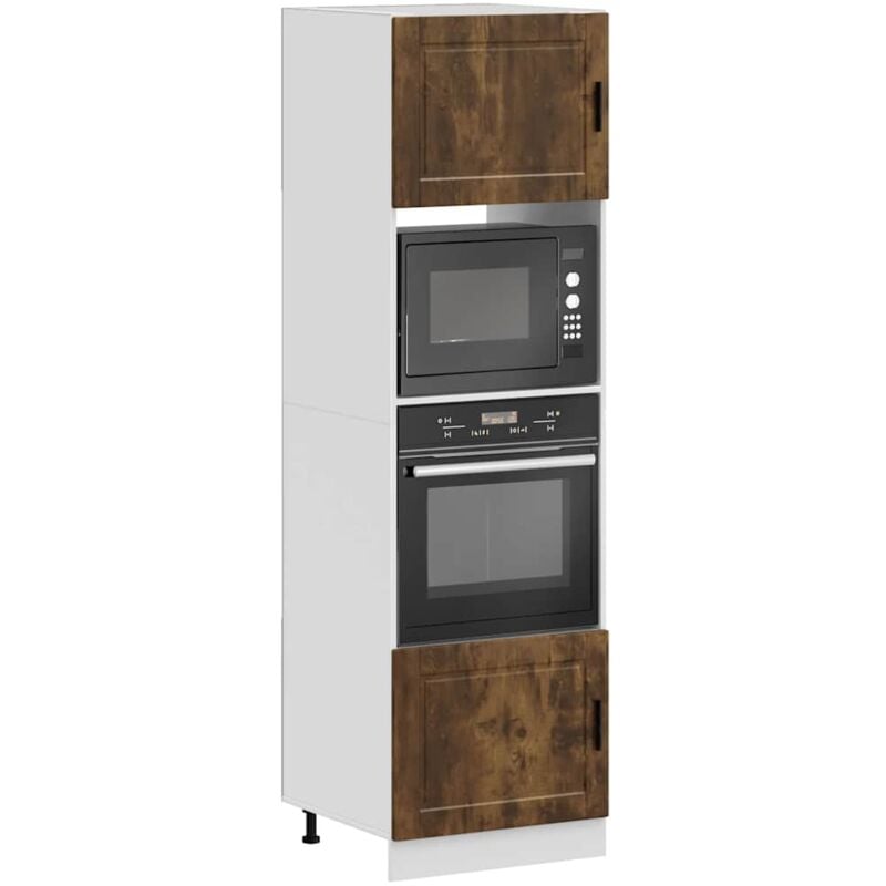 foto del prodotto vidaxl armadi forno 2 pz porto rovere fumo in legno multistrato
