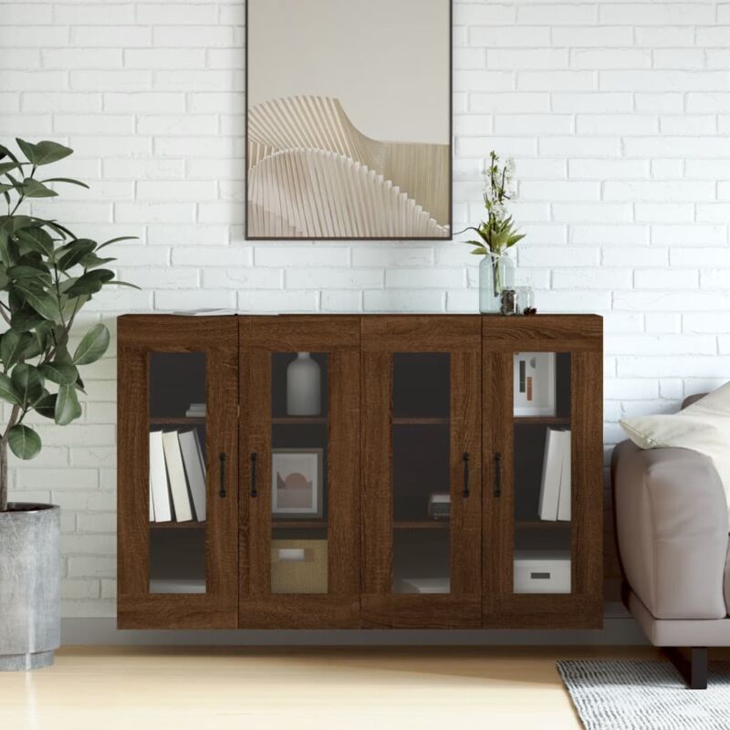 foto del prodotto vidaxl armadietti a parete 2 pz rovere marrone in legno multistrato