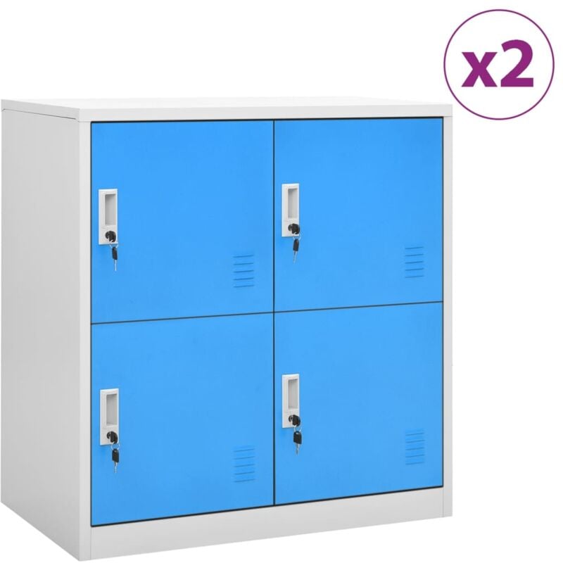 foto del prodotto vidaxl armadietti e chiavi 2pz grigio chiaro blu 90x45x92,5cm acciaio