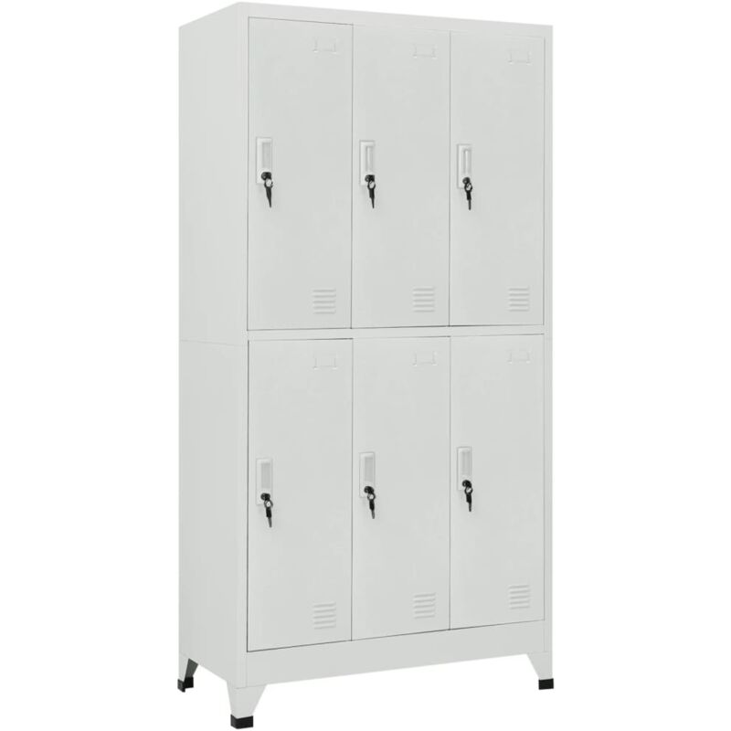 foto del prodotto vidaxl armadietto a chiave con 6 scomparti in acciaio 90x45x180 cm 574174