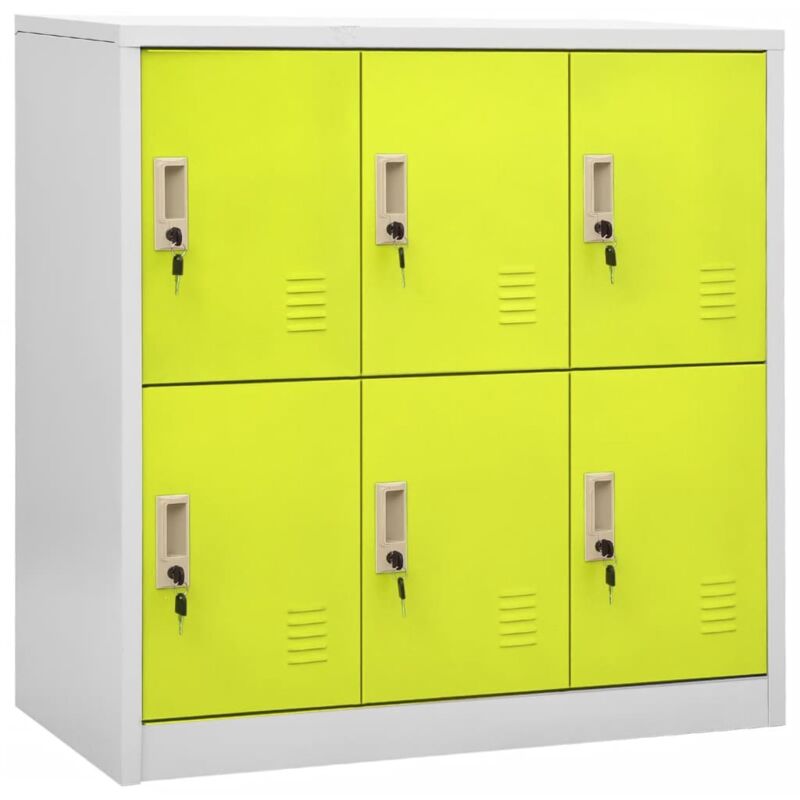 foto del prodotto vidaxl armadietto a chiave grigio chiaro e verde 90x45x92,5 cm acciaio