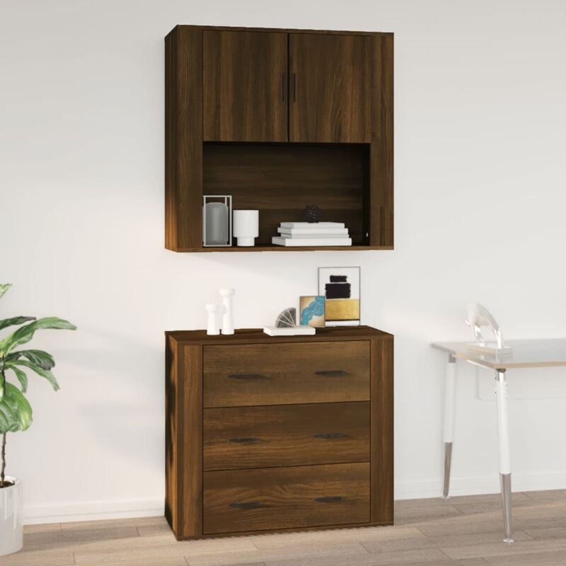 foto del prodotto vidaxl armadietto a muro rovere marrone 80x33x80 cm legno multistrato