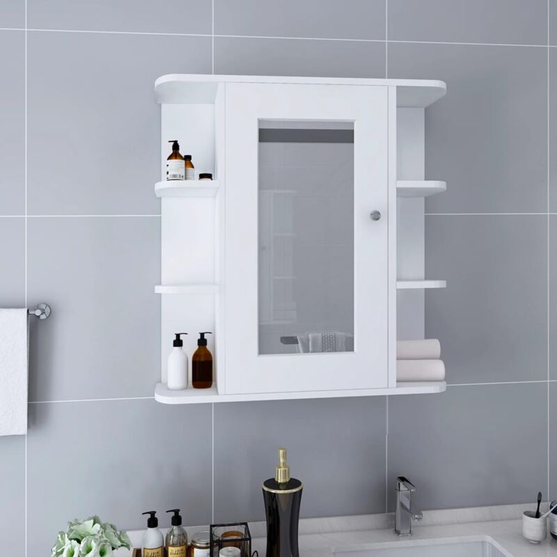 foto del prodotto vidaxl armadietto a specchio bianco 66x17x63 cm in mdf