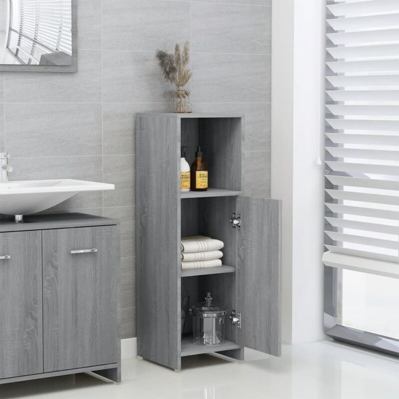 foto del prodotto vidaxl armadietto bagno grigio sonoma 30x30x95 cm in legno multistrato