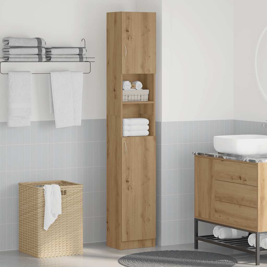foto del prodotto vidaxl armadietto bagno rovere artigianale 332x25,5x190 cm truciolato